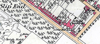 Slip End School on a map of 1880